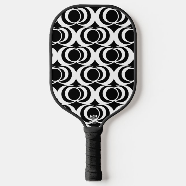 Black and White Swirls Pickleball Paddle (Vorderseite)