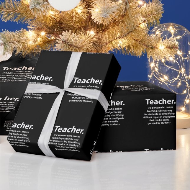 Black and White Teacher Appreciation Quote Geschenkpapier (Feiertage)