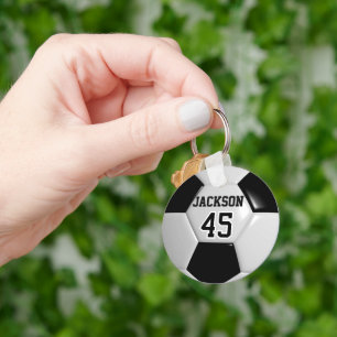 Black and White Team Fußball ⚽ Ball Schlüsselanhänger