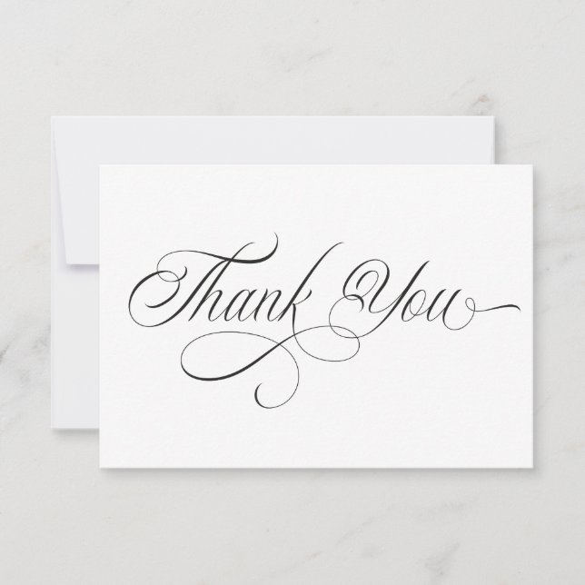 Black and white Thank You Card Dankeskarte (Vorderseite)