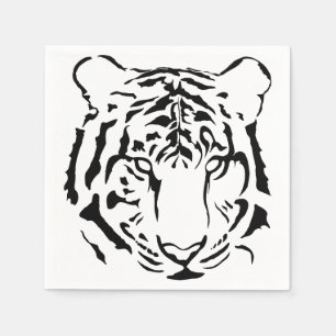 Black and White Tiger Cocktail Napkins Serviette