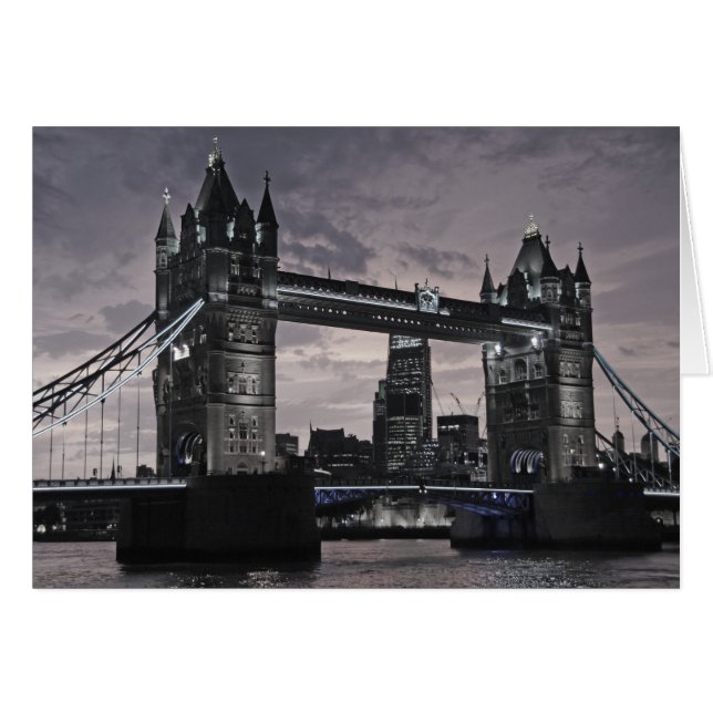 Black and White Tower Bridge London River Thames (Vorderseite (Horizontal))