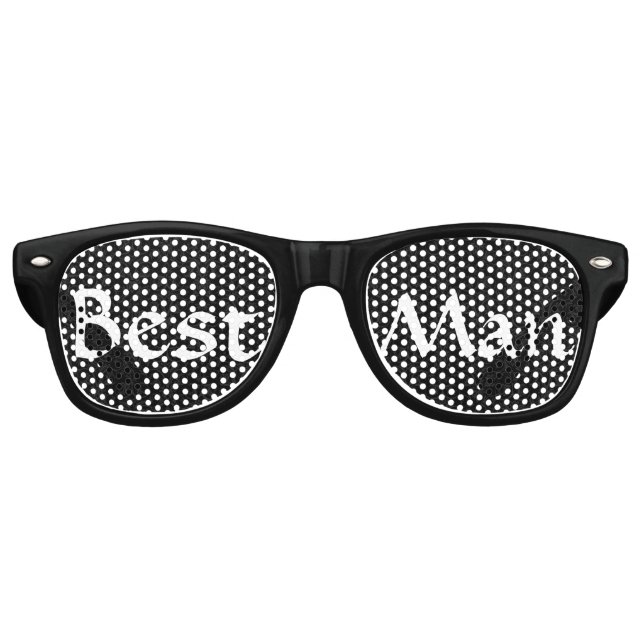 Black and White Trauzeuge Fun Bachelor Party Sonnenbrille (Vorderseite)