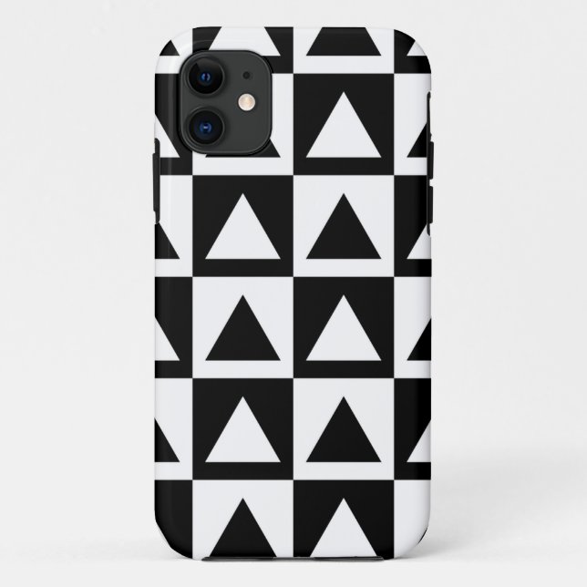 Black and White Triangle getric shape pattern Case-Mate iPhone Hülle (Rückseite)