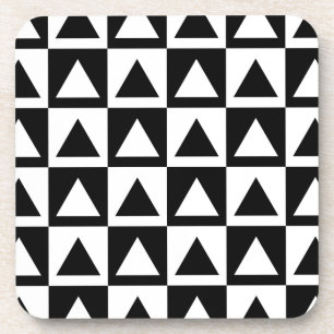 Black and White Triangle getric shape pattern Getränkeuntersetzer