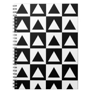 Black and White Triangle getric shape pattern Notizblock