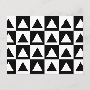 Black and White Triangle getric shape pattern Postkarte