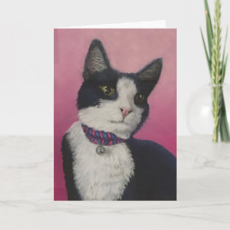 Black and White Tuxedo Cat Greeting Card Karte