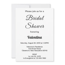 Black and White Typography Bridal Shower