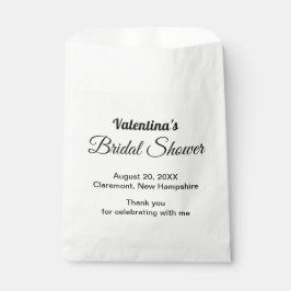 Black and White Typography Bridal Shower Paper Bag Geschenktütchen