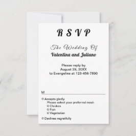 Black and White Typography Portrait Wedding RSVP