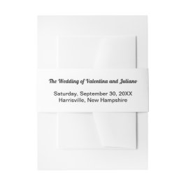 Black and White Typography Wedding Einladungsbanderole