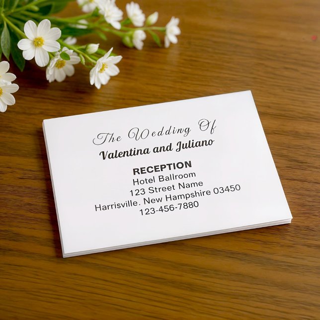 Black and White Typography Wedding Reception Begleitkarte (Typography style black and white wedding reception enclosure cards)