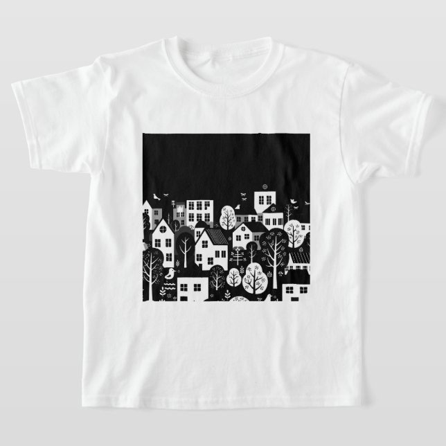 Black and white urban illustration T-Shirt (Ablage )