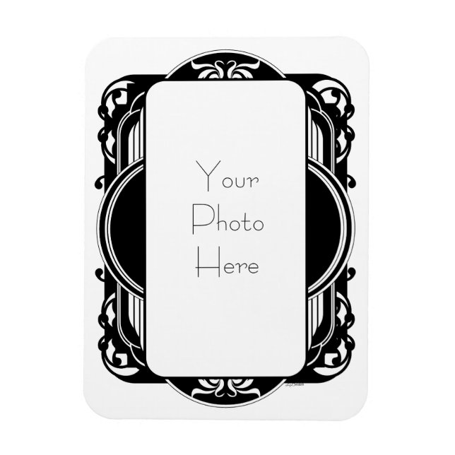 Black and White Vintage Custom Magnet (Vertikal)