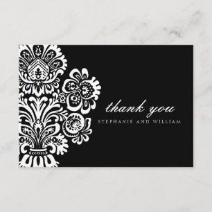Black and White Vintage Wedding Danke Karte