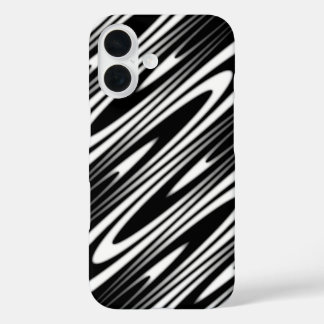 black and white wavy seamless organic pattern iPhone 16 hülle