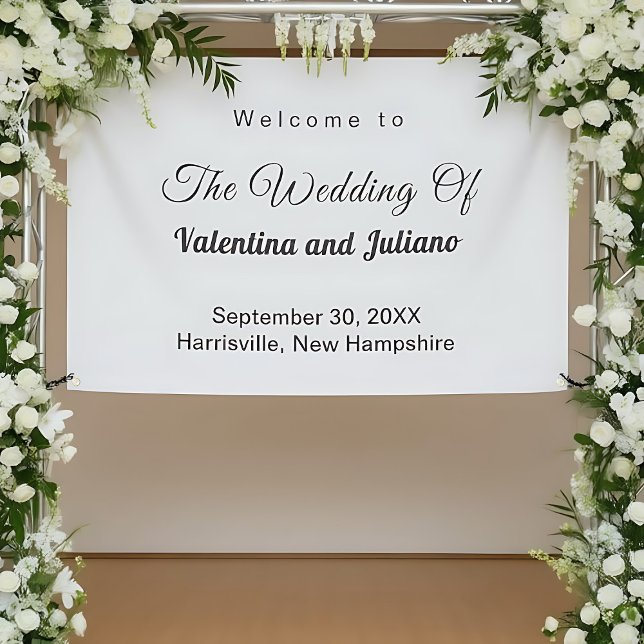 Black and White Wedding Banner (Typography style black and white wedding banner)