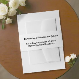 Black and White Wedding Invitation Belly Band