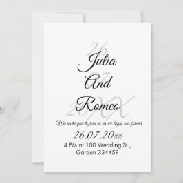Black and White wedding invitation. Einladung