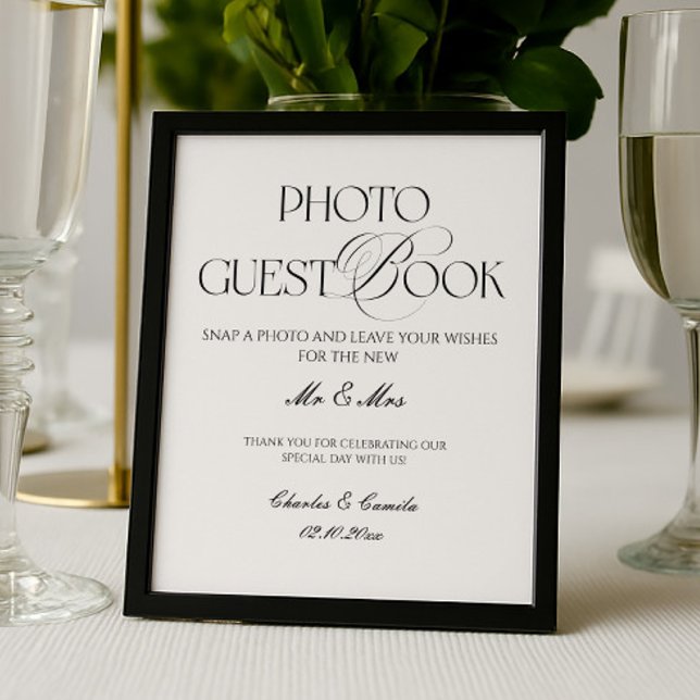 Black and White Wedding Photo Guest Book Poster (Von Creator hochgeladen)