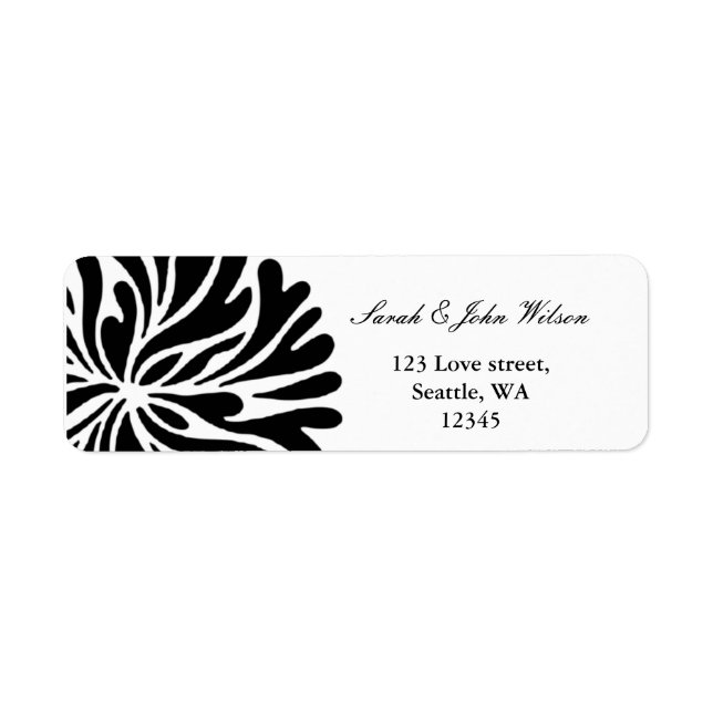 Black and White Wedding, Returnaddress Label (Vorne)