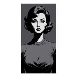 Black and White Woman Portrait Poster