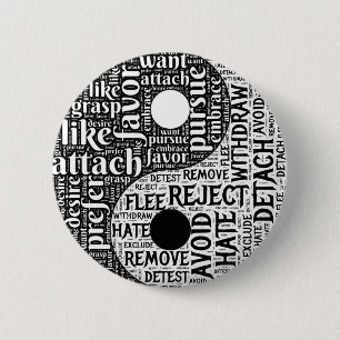 Black and White Yin and Yang Opposites Button