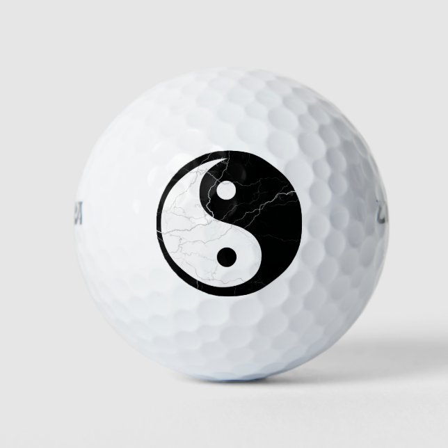 Black and White Yin Yang Golfball (Vorderseite)