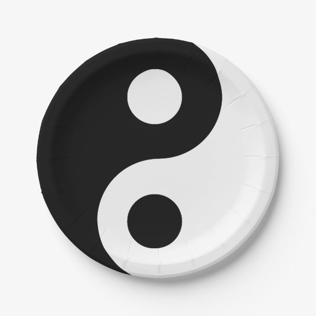 Black and White Yin Yang Pappteller (Vorderseite)
