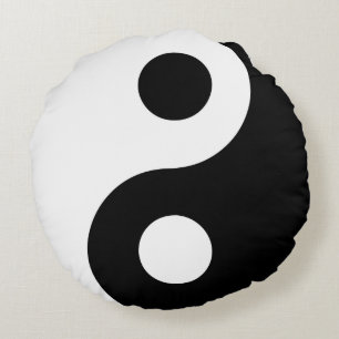Black and White Yin Yang Rundes Kissen