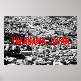 Black and White Yokohama Poster