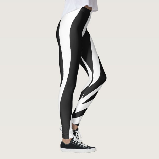 Black and White Zebra Stripes Leggings (Rechts)