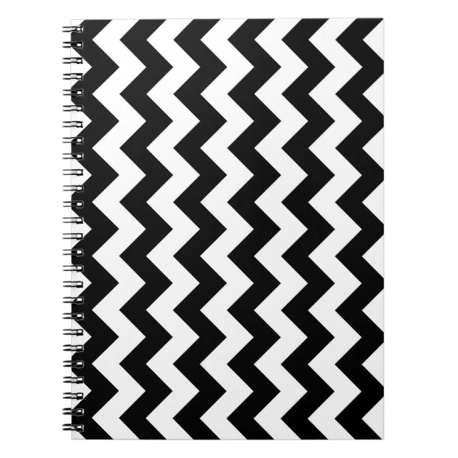 Black and White Zigzag Notizblock (Vorderseite)