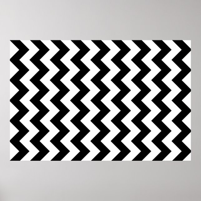 Black and White Zigzag Poster (Vorne)