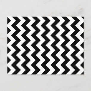 Black and White Zigzag Postkarte
