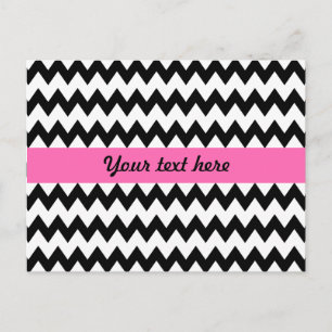 Black and White Zigzag Postkarte