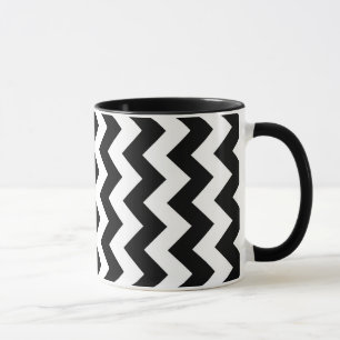 Black and White Zigzag Tasse
