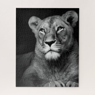 black and whiter Lion Puzzle