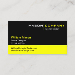 Black and Yellow Corporate Business Card Visitenkarte