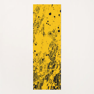 Black and Yellow Paint Splashes Yogamatte
