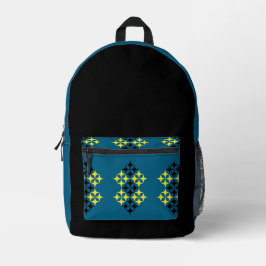 Black and Yellow Stars Bedruckter Rucksack