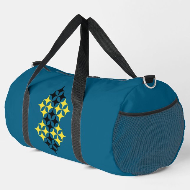 Black and Yellow Stars Large Duffle Bag (Rechte Ecke)