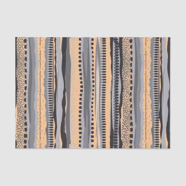 Black and yellow tribal geometric shapes pattern seidenpapier (Vorderseite)