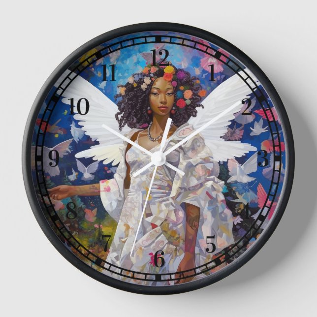 Black Angel Fantasy Art Uhr (Vorderseite)