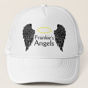 Black Angel Wings and Gold Halo Trucker Hat Truckerkappe