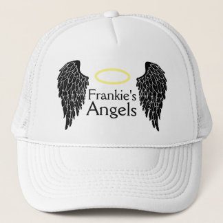 Black Angel Wings and Gold Halo Trucker Hat Truckerkappe