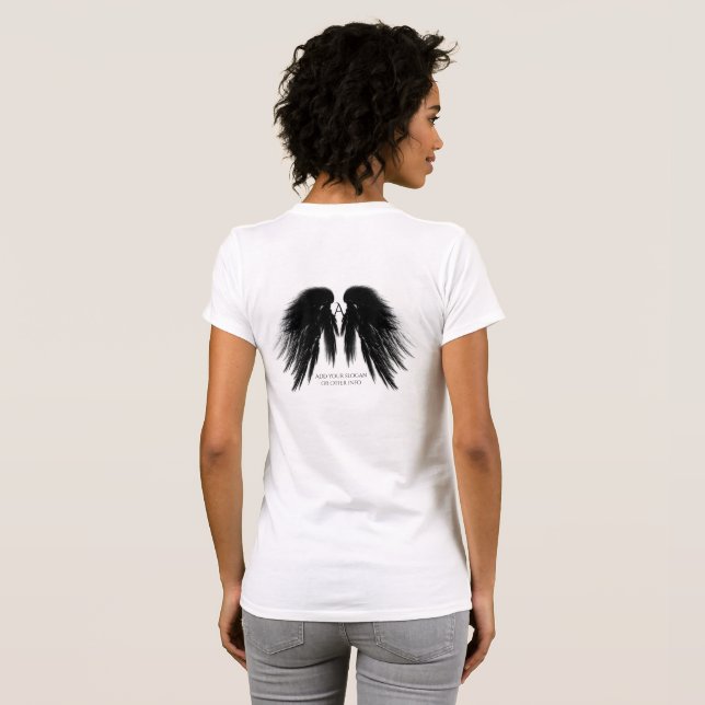 BLACK ANGEL WINGS Back Monogram T - Shirt (Schwarz voll)