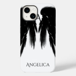 BLACK ANGEL WINGS Monogram Case-Mate iPhone 14 Hülle