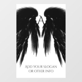 BLACK ANGEL WINGS Monogram Fensteraufkleber